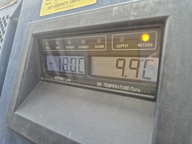 −18 °C confirmed in the reefer before departure